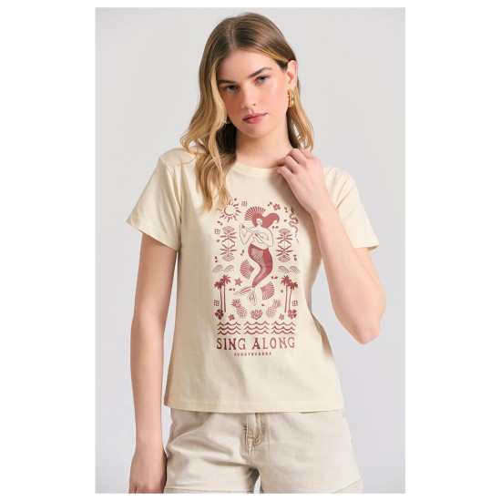 Funky Buddha Γυναικεία κοντομάνικη μπλούζα